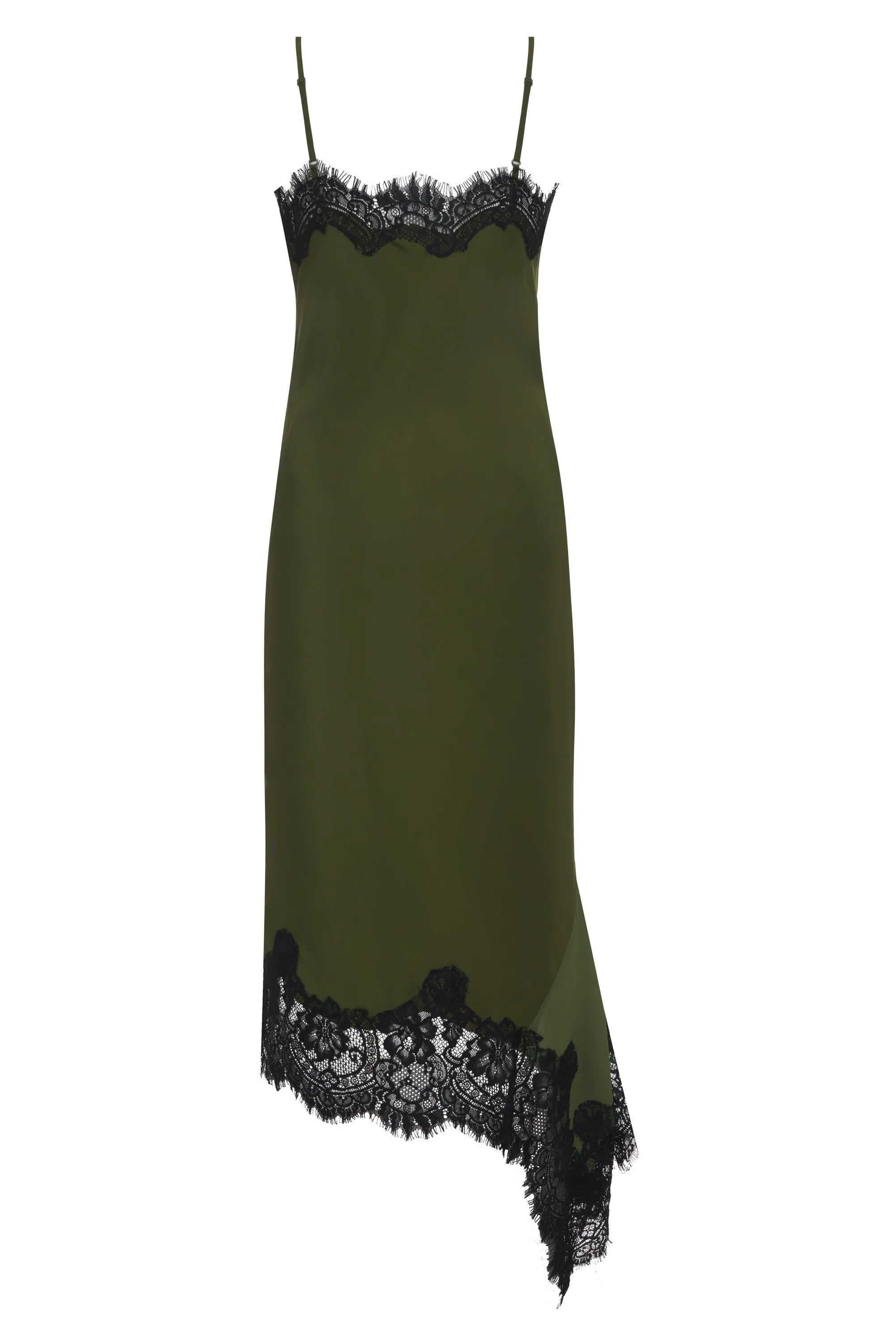 Emma Sheer Bottom Slip Dress Sage Green