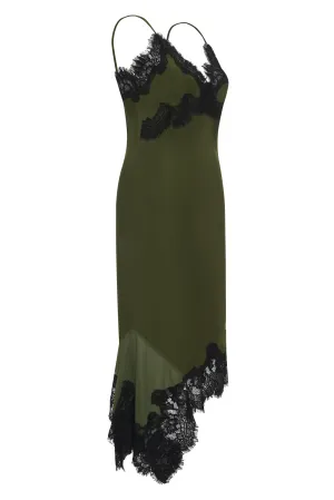 Emma Sheer Bottom Slip Dress Sage Green