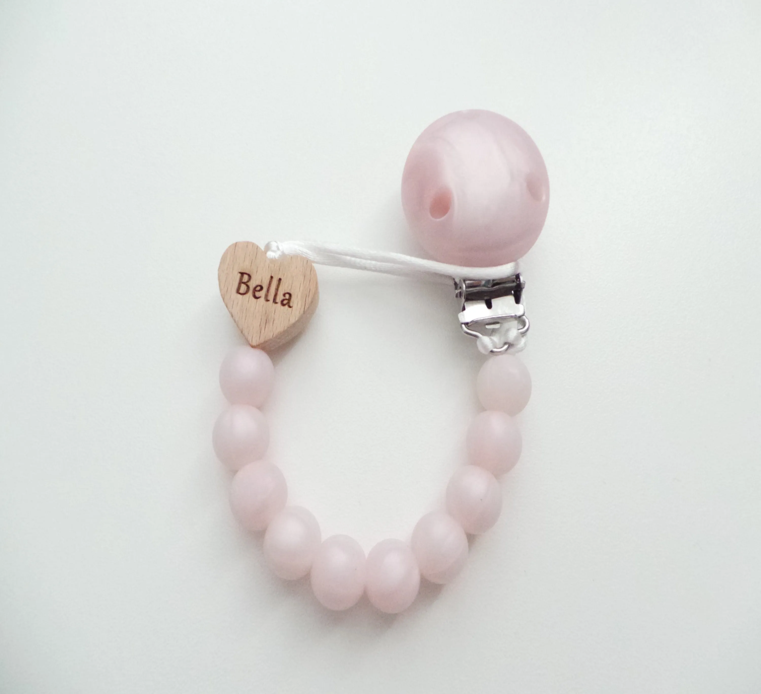 Engraved Heart Silicone Dummy clip- More colours available