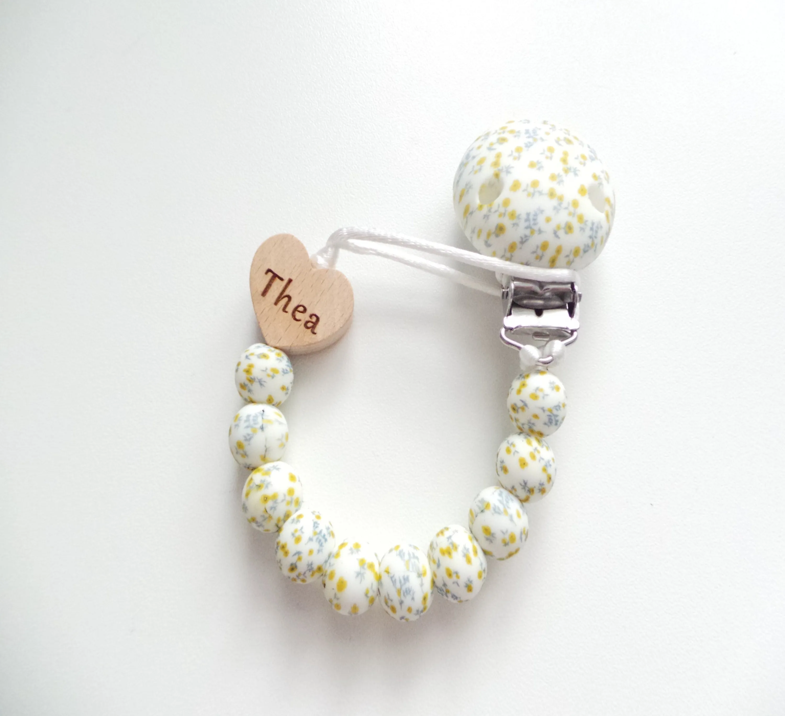 Engraved Heart Silicone Dummy clip- More colours available