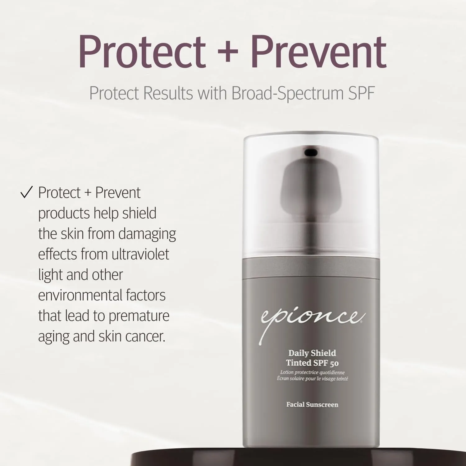 Epionce Daily Shield Tinted SPF 50 Sunscreen - Water Resistant Broad Spectrum UV Protection Facial Sunscreen with Titanium Dioxide & Zinc Oxide, for All Skin Types, Dermatologist Skincare