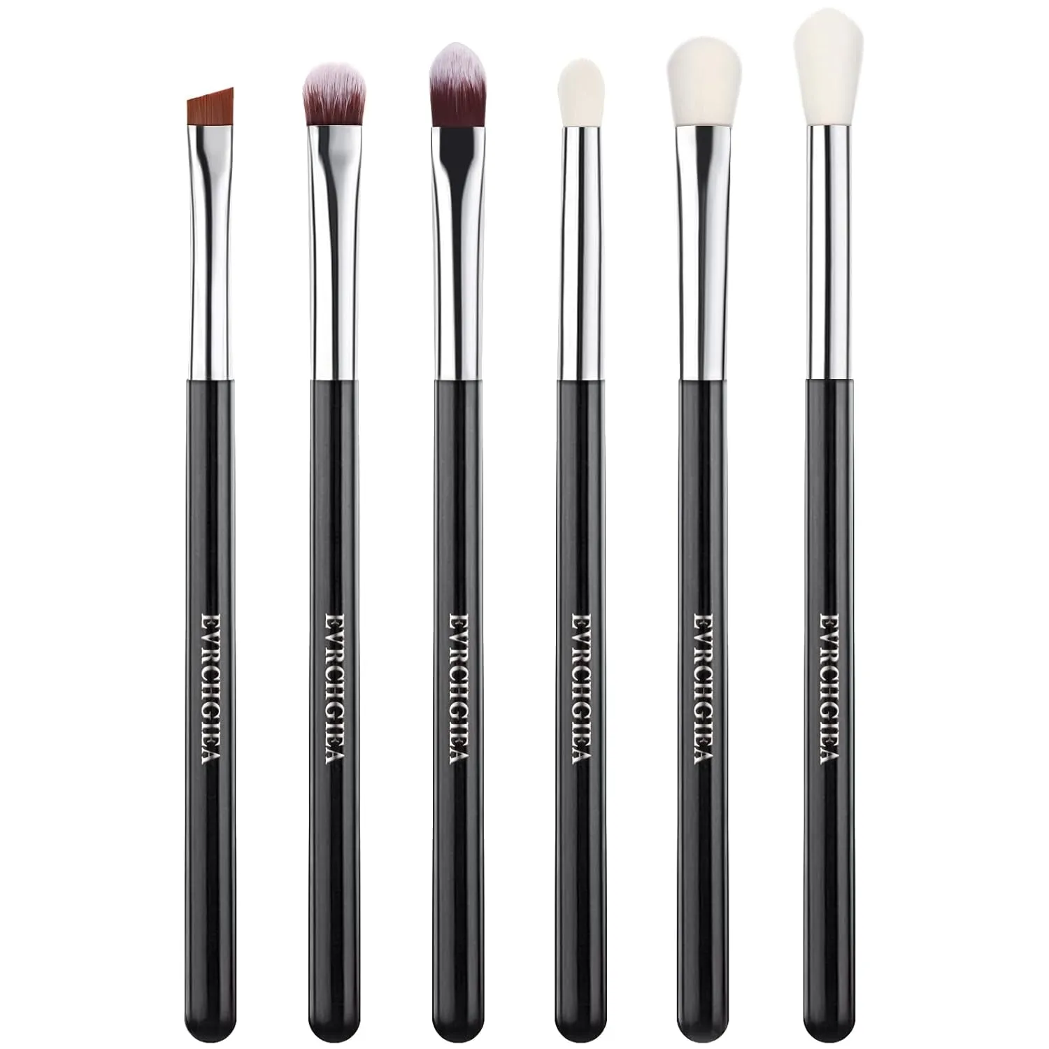 Eye Makeup Brush Set, 6 Pcs Professional Blending Eyeshadow Makeup Brushes for Concealer Eyebrows Eyeliner, Soft Hairs & Wood Handle