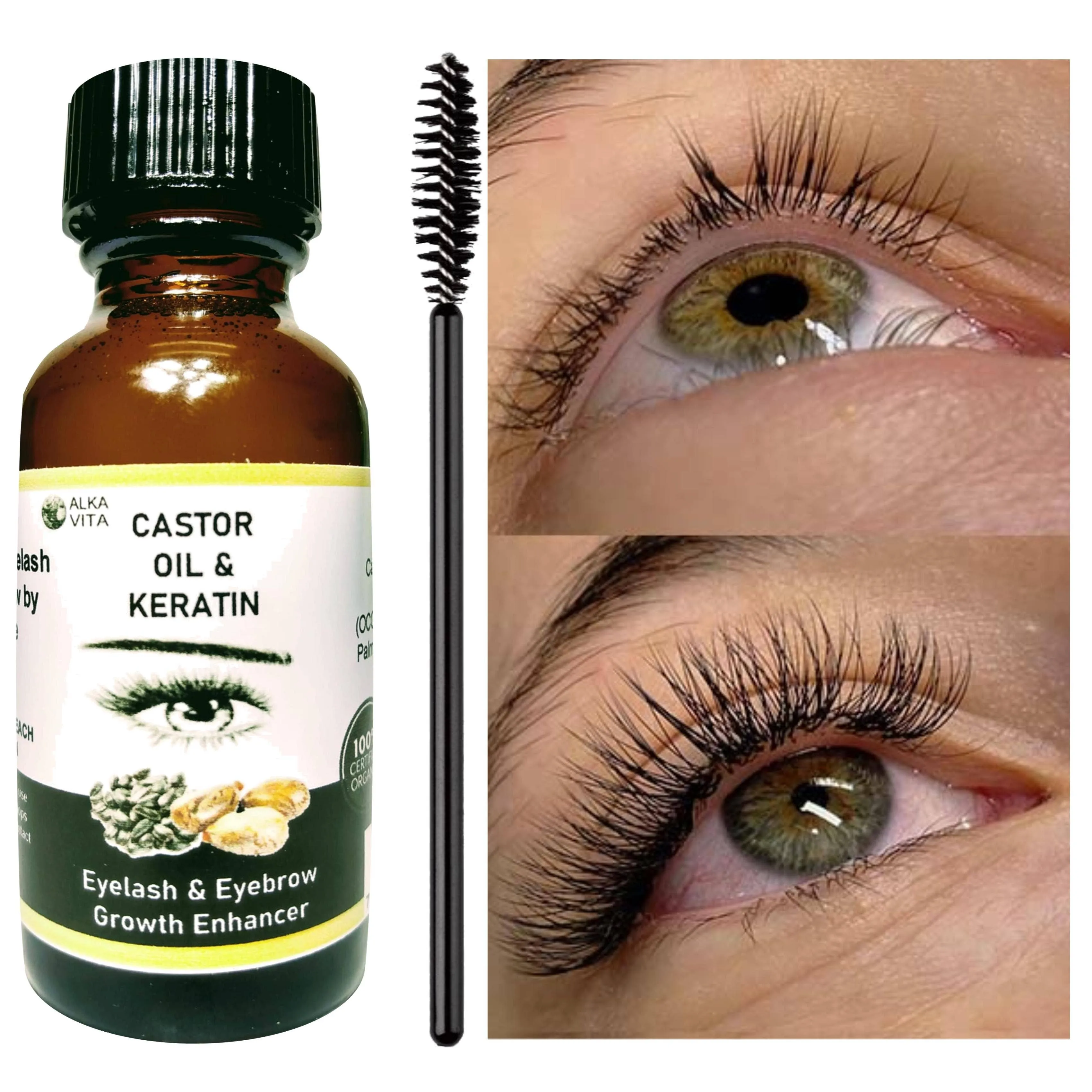 Eyelash & Eyebrow Growth Thickener Keratin & Castor Oil