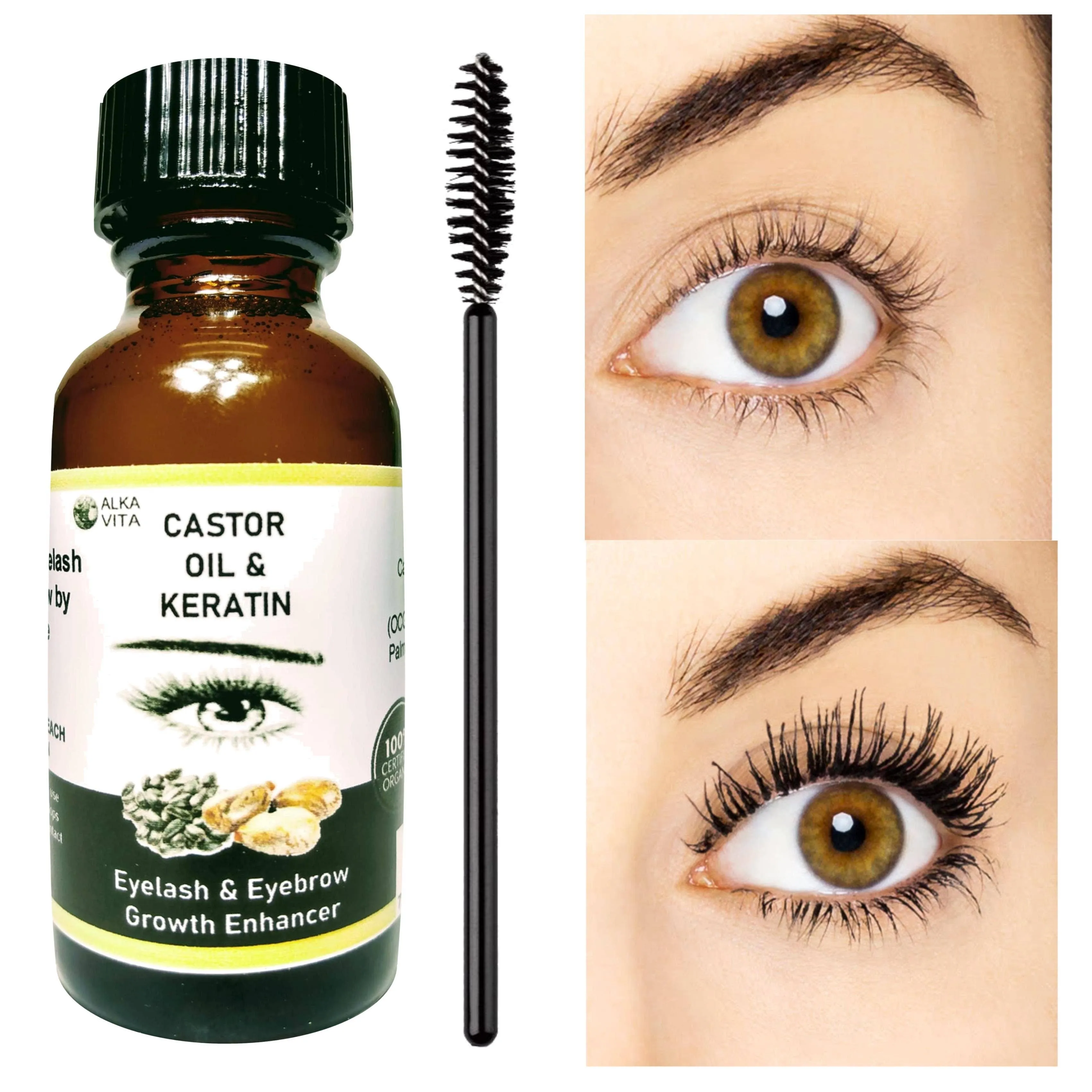 Eyelash & Eyebrow Growth Thickener Keratin & Castor Oil