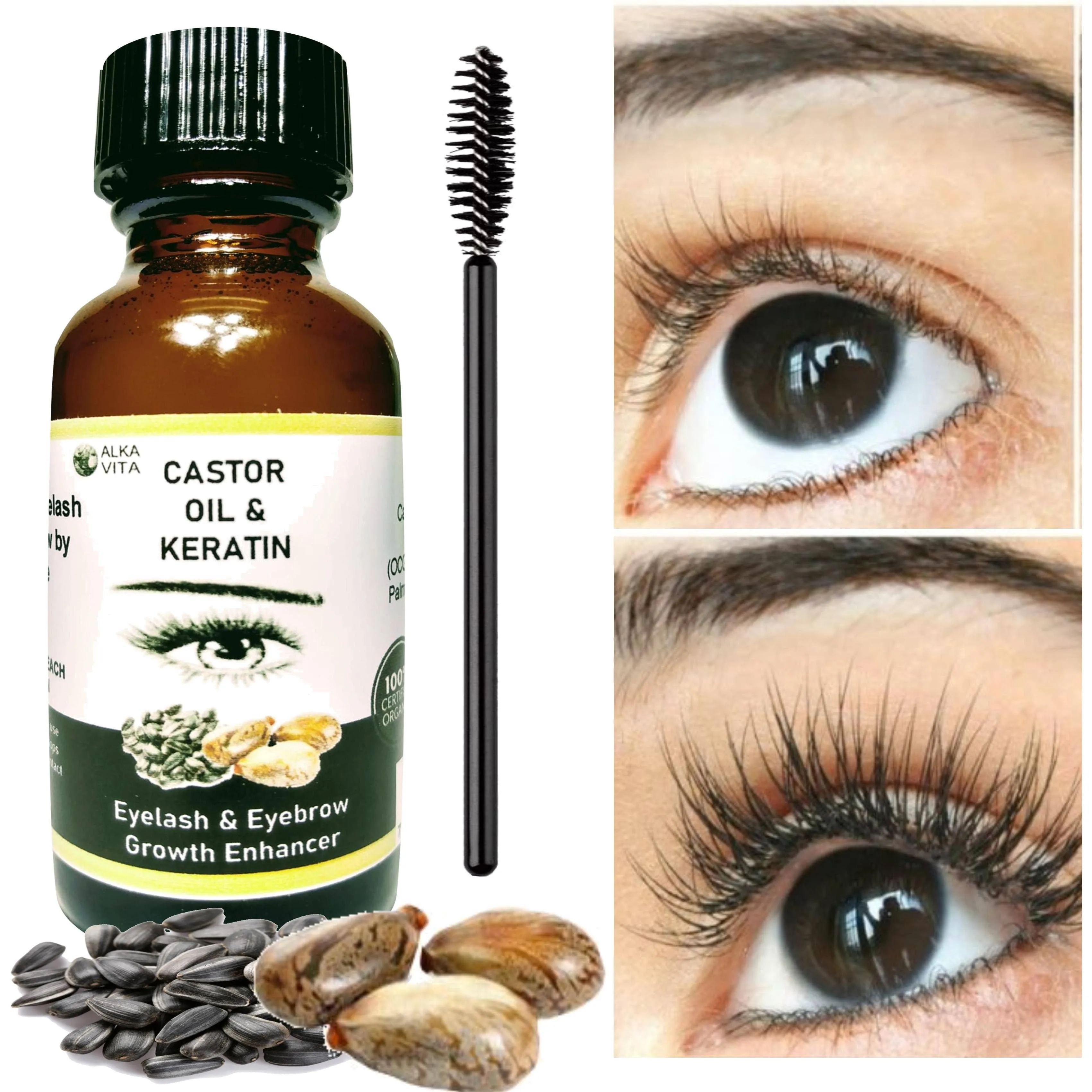 Eyelash & Eyebrow Growth Thickener Keratin & Castor Oil
