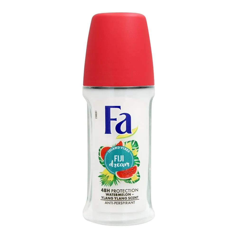 Fa 48H Protection Island Vibes Fiji Dream Watermelon Ylang Ylang Scent Roll-On Deodorant, For Women, 50ml