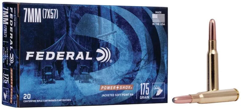 Federal Power Shok 7mm Mauser 175 Gr. SP RN