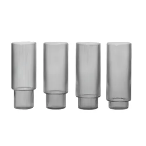 Ferm Living Ripple Long Drink Glasses - Set of 4