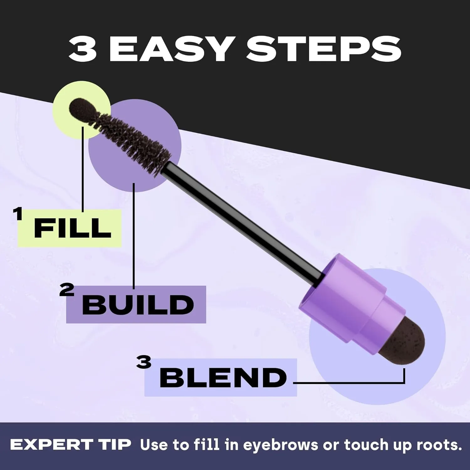 Fill Me in Hairline Filler, Hair Color Root Touchup, Hair Fibers Wand, Fills in Thinning Hairline, Hair Styling Product, 0.176 Oz (5 G), Black