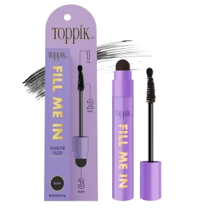 Fill Me in Hairline Filler, Hair Color Root Touchup, Hair Fibers Wand, Fills in Thinning Hairline, Hair Styling Product, 0.176 Oz (5 G), Black