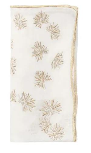 Flora Napkin White & Gold