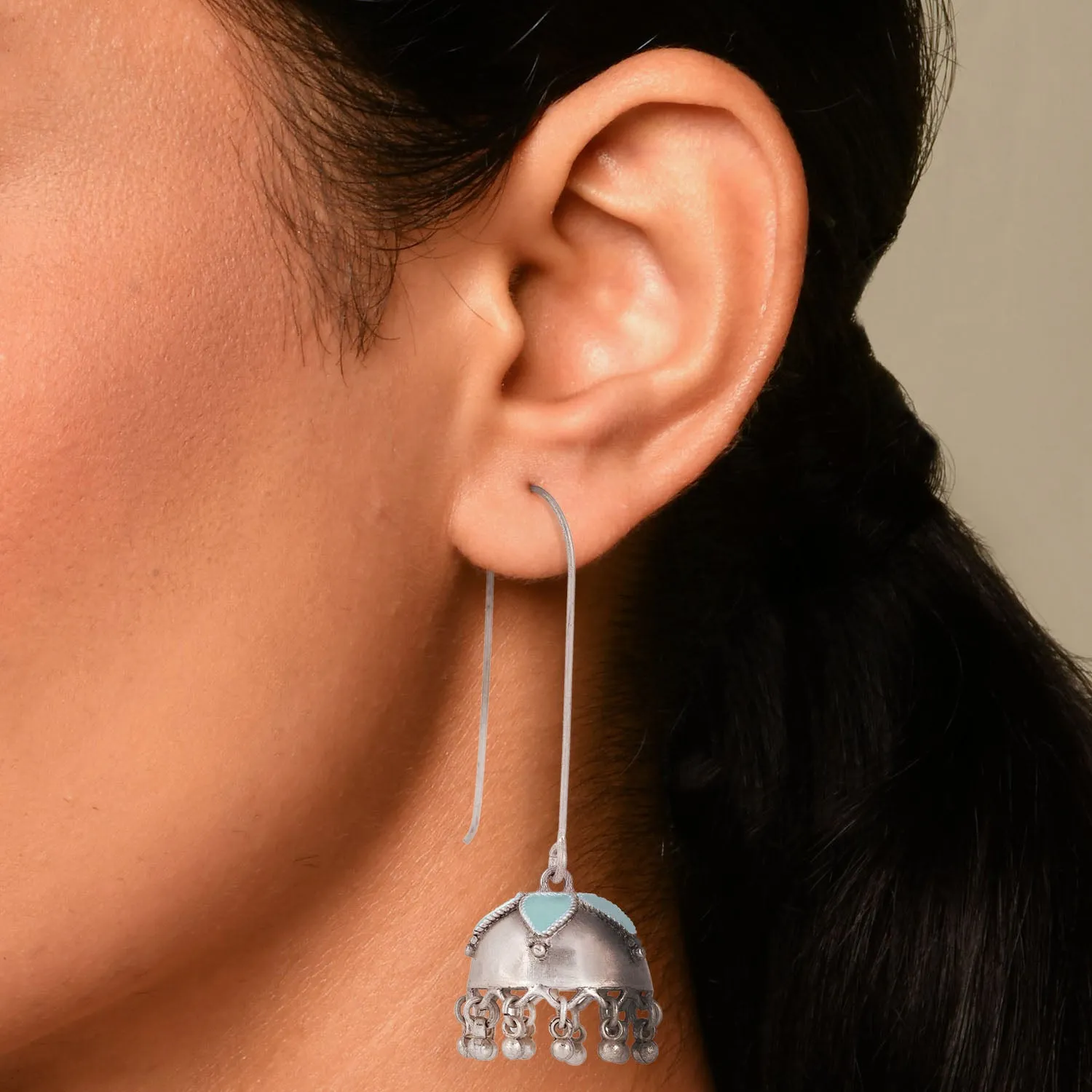 Floret Aqua Jhumkis