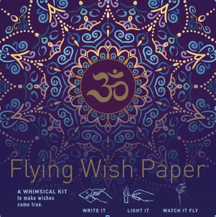 Flying Prayer and Flying Wish Paper plus Tumbled Stone in Drawstring Pouch