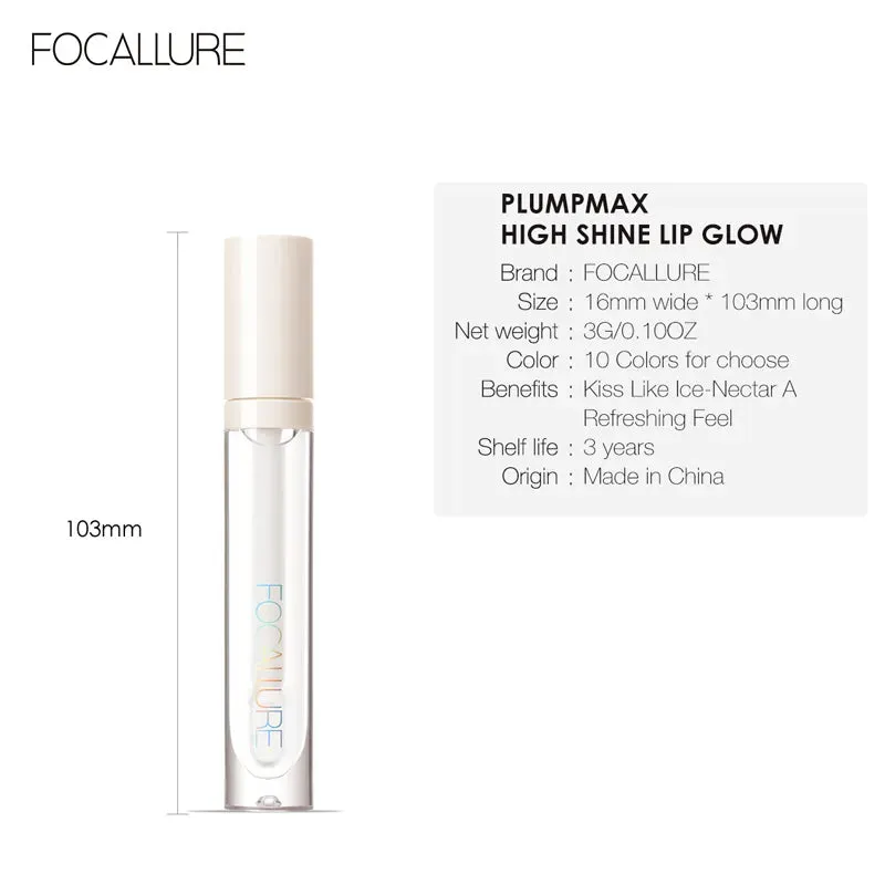 FOCALLURE Liquid Lipstick High Pigment Plumpling Lipgloss Waterproof Not-sticky Moisturizing Lip Balm Lip Tint Makeup Cosmetics