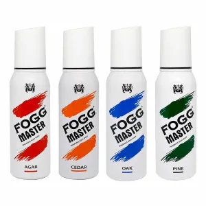 Fogg Master Agar Cedar Oak Pine Pack of 4 Deodorant Sprays For Men