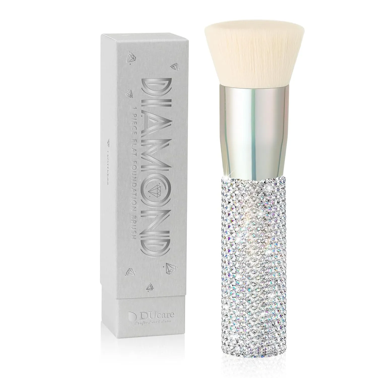 Foundation Brush,Flat Top Kabuki Brush Synthetic Professional Makeup Brush Liquid Blending Mineral Powder Buffing Stippling Makeup Tools, Rose Golden/White