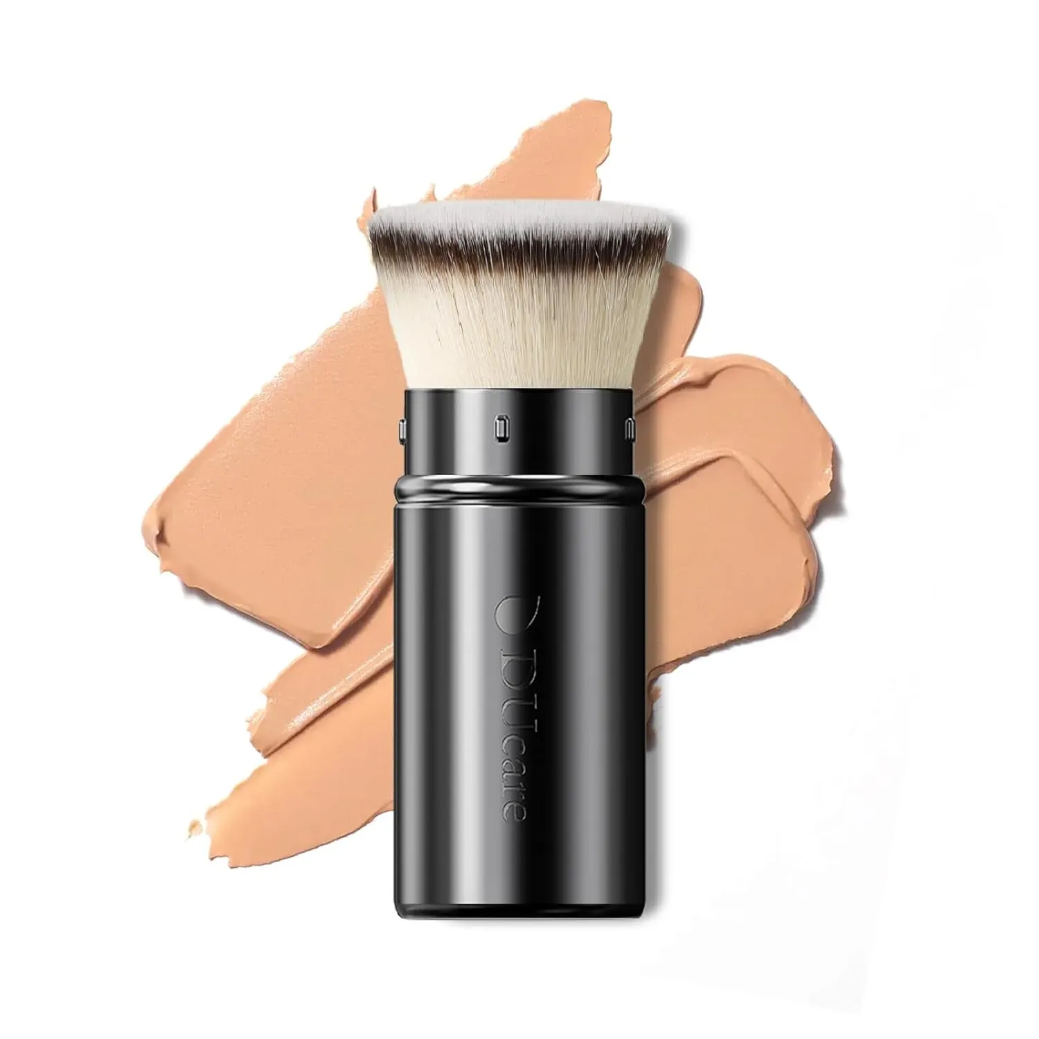 Foundation Brush,Flat Top Kabuki Brush Synthetic Professional Makeup Brush Liquid Blending Mineral Powder Buffing Stippling Makeup Tools, Rose Golden/White