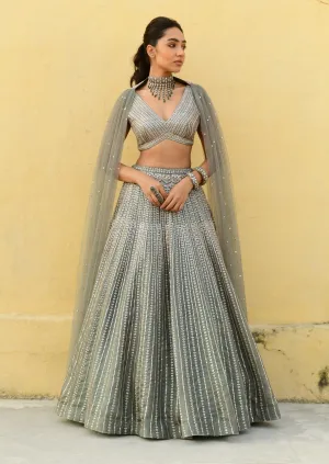Grace green embroidered lehenga set