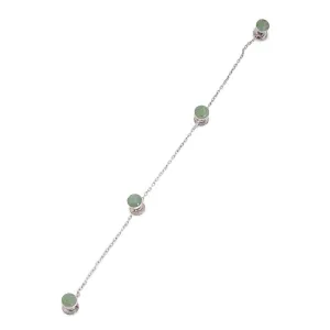 Green Aventurine Silver Kurta Buttons