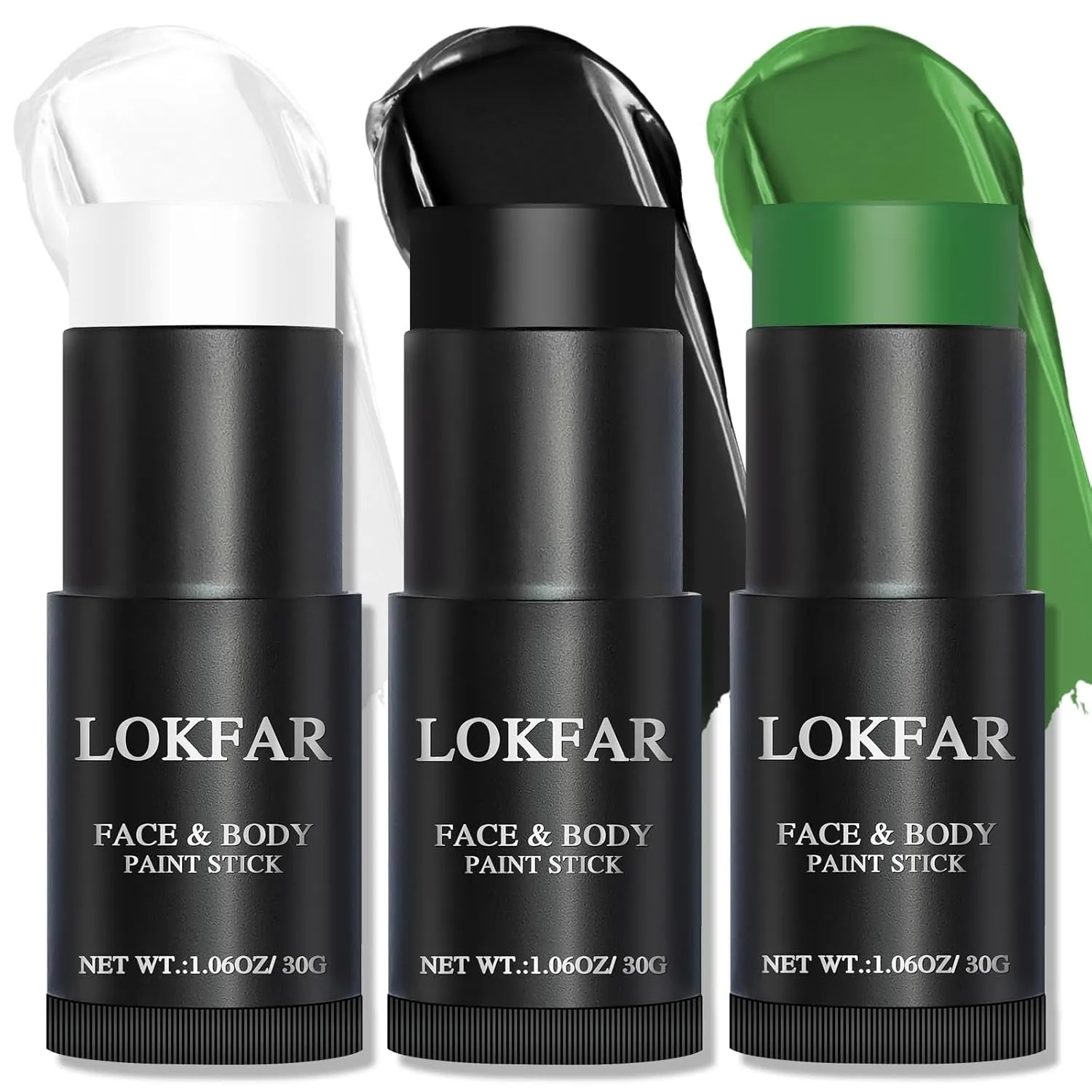 Green Face Paint Stick, Green Body Paint Halloween Face-Paint, Football Baseball Green Eye Black Stick, Full-Coverage Green Face Makeup for Halloween Witch Alien Frankenstein Cosplay Makeup