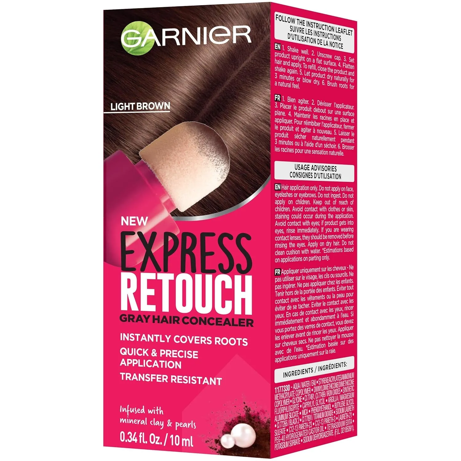 Hair Color Express Retouch Gray Hair Concealer, Instant Gray Coverage, Brown, 1 Count