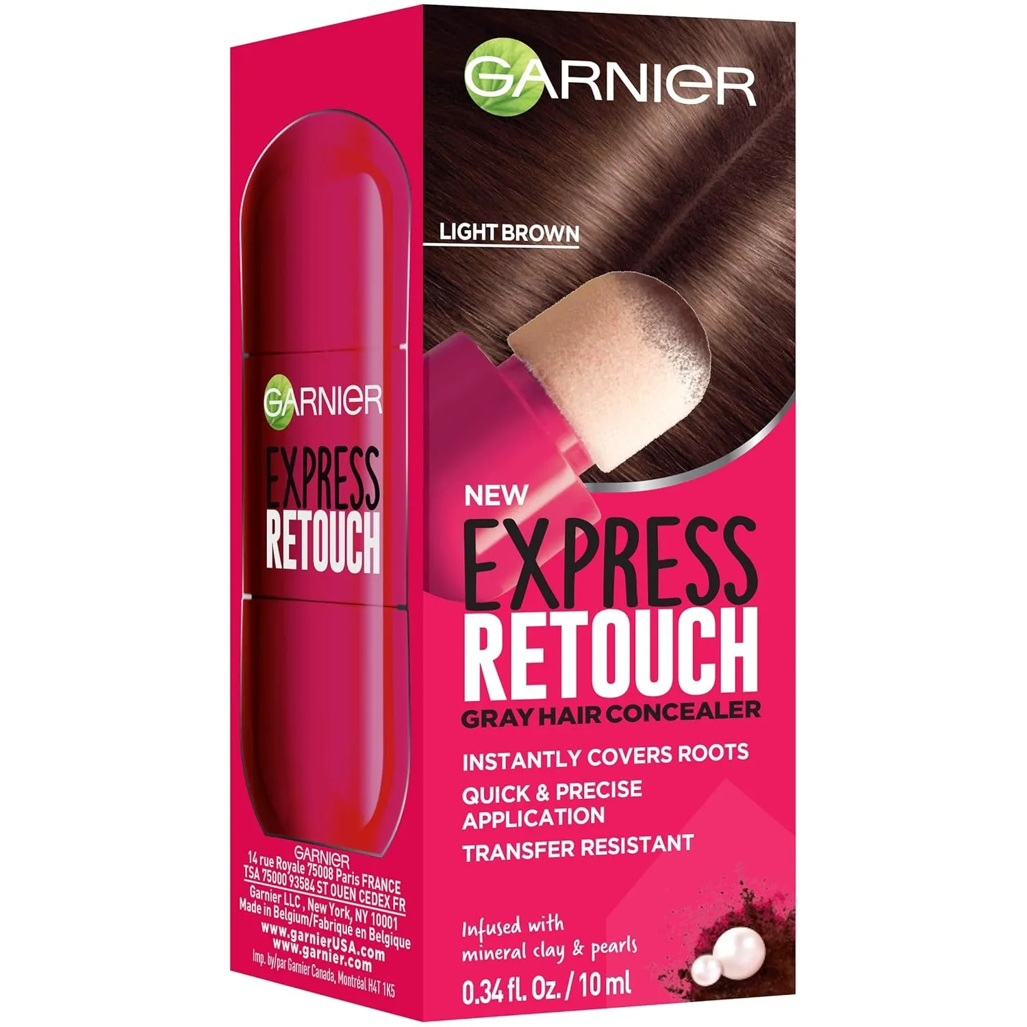 Hair Color Express Retouch Gray Hair Concealer, Instant Gray Coverage, Brown, 1 Count