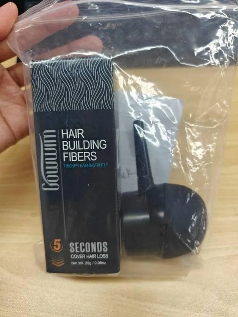 Hair Thickening Fibers 2-In-1 Kit Keratin Building Fibers, Spray Applicator & Hold Spray - Instantly Volumize Sparse Areas (Black)