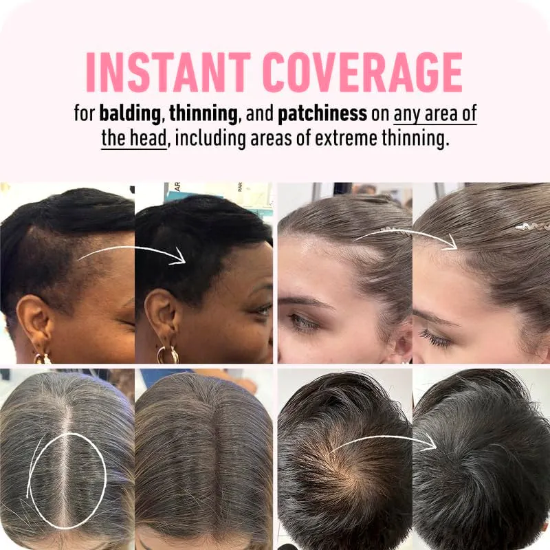 Hairline Powder - Root Touch up Hair Color for Gray Coverage - Bald Spot Concealing Hair Powder for Women & Men - 48-Hour Stain-Proof - Dark Brown