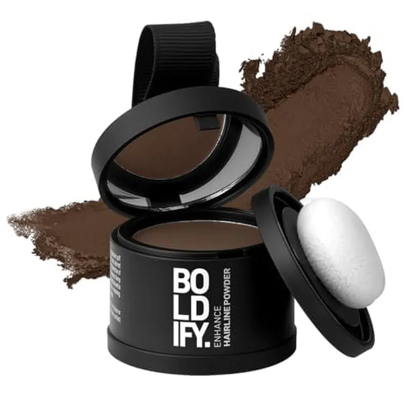 Hairline Powder - Root Touch up Hair Color for Gray Coverage - Bald Spot Concealing Hair Powder for Women & Men - 48-Hour Stain-Proof - Dark Brown