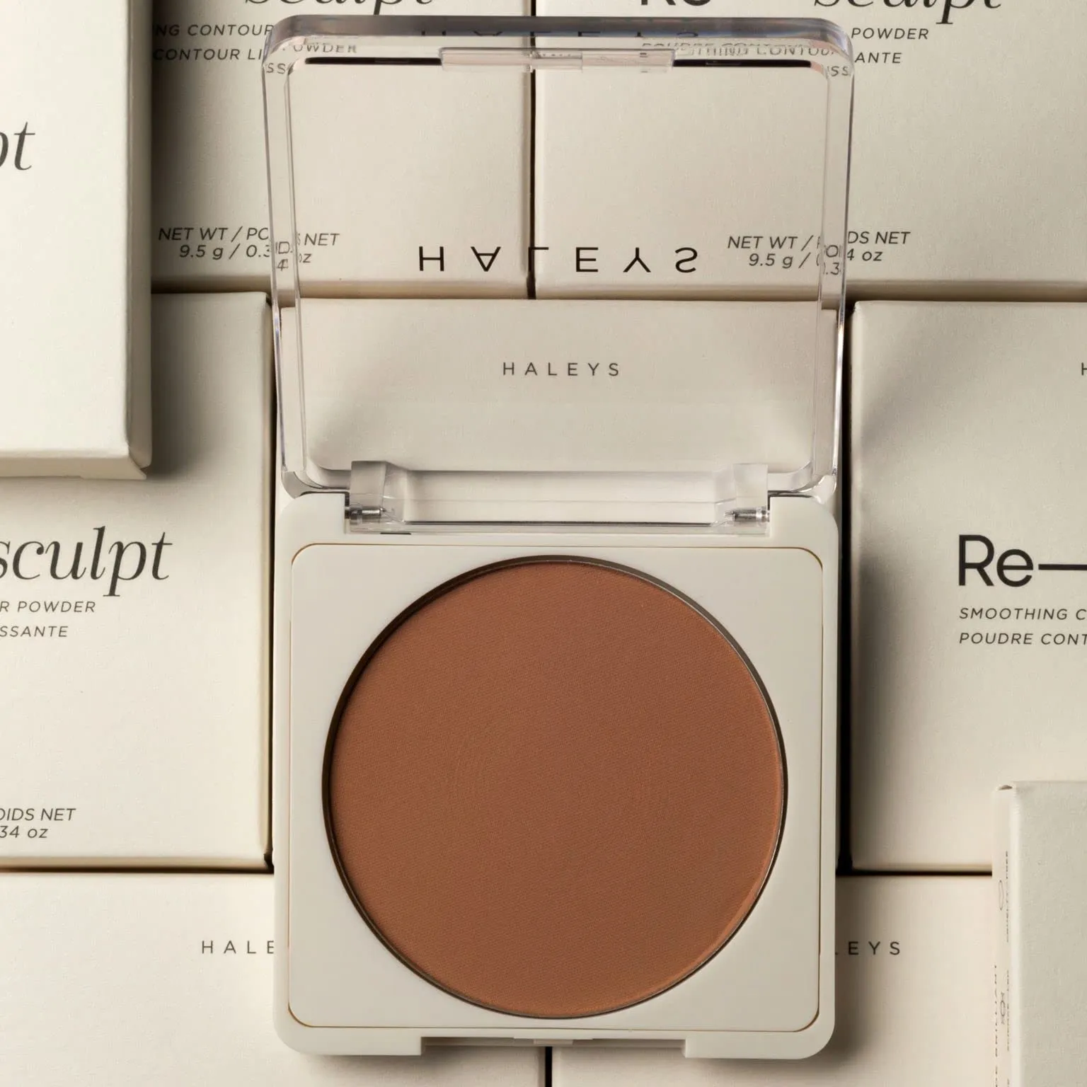 HALEYS Smoothing Contour Set (LIGHT): Sculpt, Define and Enhance Facial Features, Ultra-Blurring, Easy Blending, Longwear, Velvety Matte Finish, Soft Premium Synthetic Bristles, Angled Blending Brush,