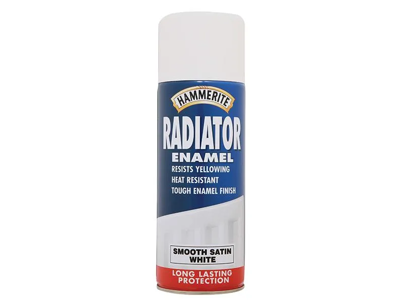 Hammerite Radiator Enamel Aerosol Satin White 400Ml