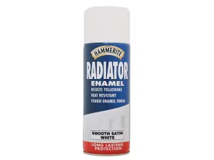 Hammerite Radiator Enamel Aerosol Satin White 400Ml