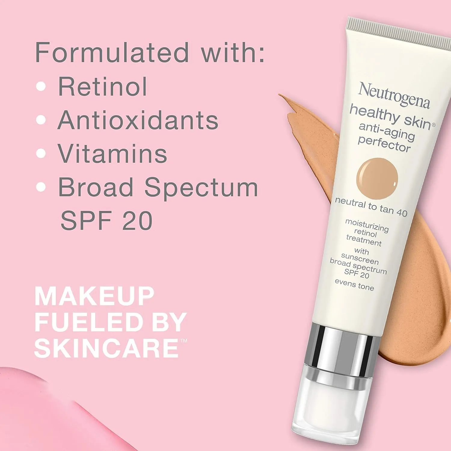Healthy Skin Anti-Aging Perfector Tinted Facial Moisturizer and Retinol Treatment with Broad Spectrum SPF 20 Sunscreen with Titanium Dioxide, 10 Ivory to Fair, 1 Fl. Oz