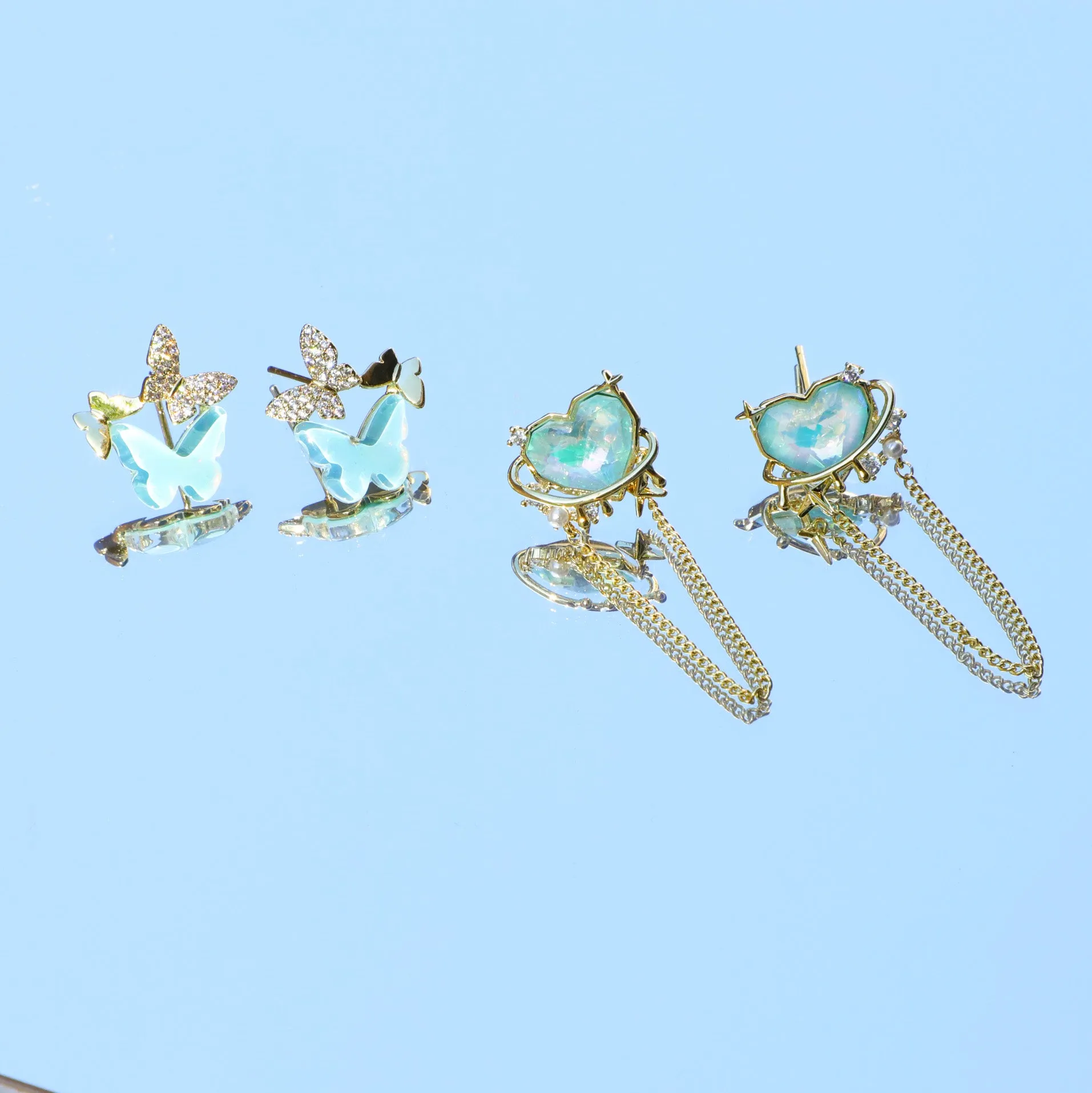 Heart & Chain Earrings