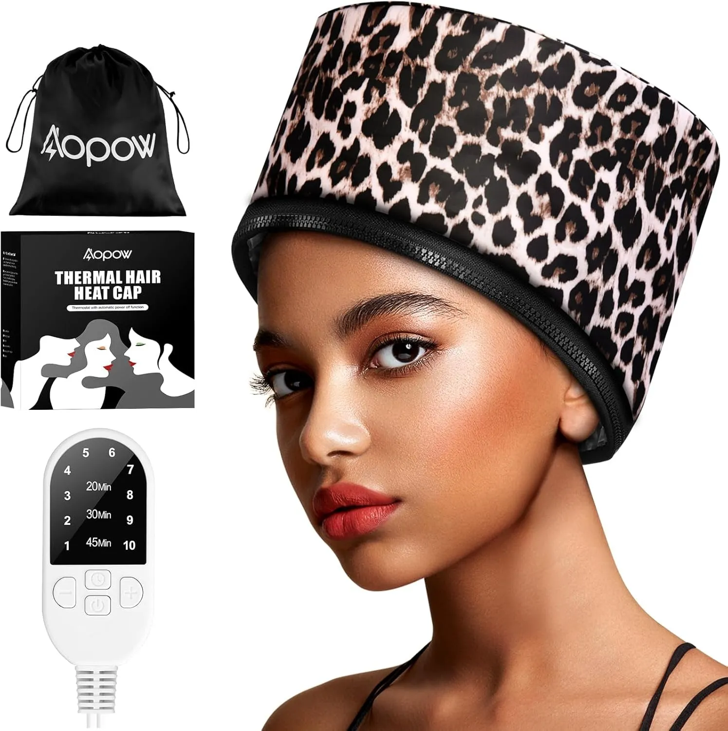 Heat Cap for Deep Conditioning: 10-Level Heats up Quickly 3 Time Settings Hair Steamer for Natural Hair Home Use Thermal Steam Cap for Black Hair Portable Heating Caps for Hair Treatment