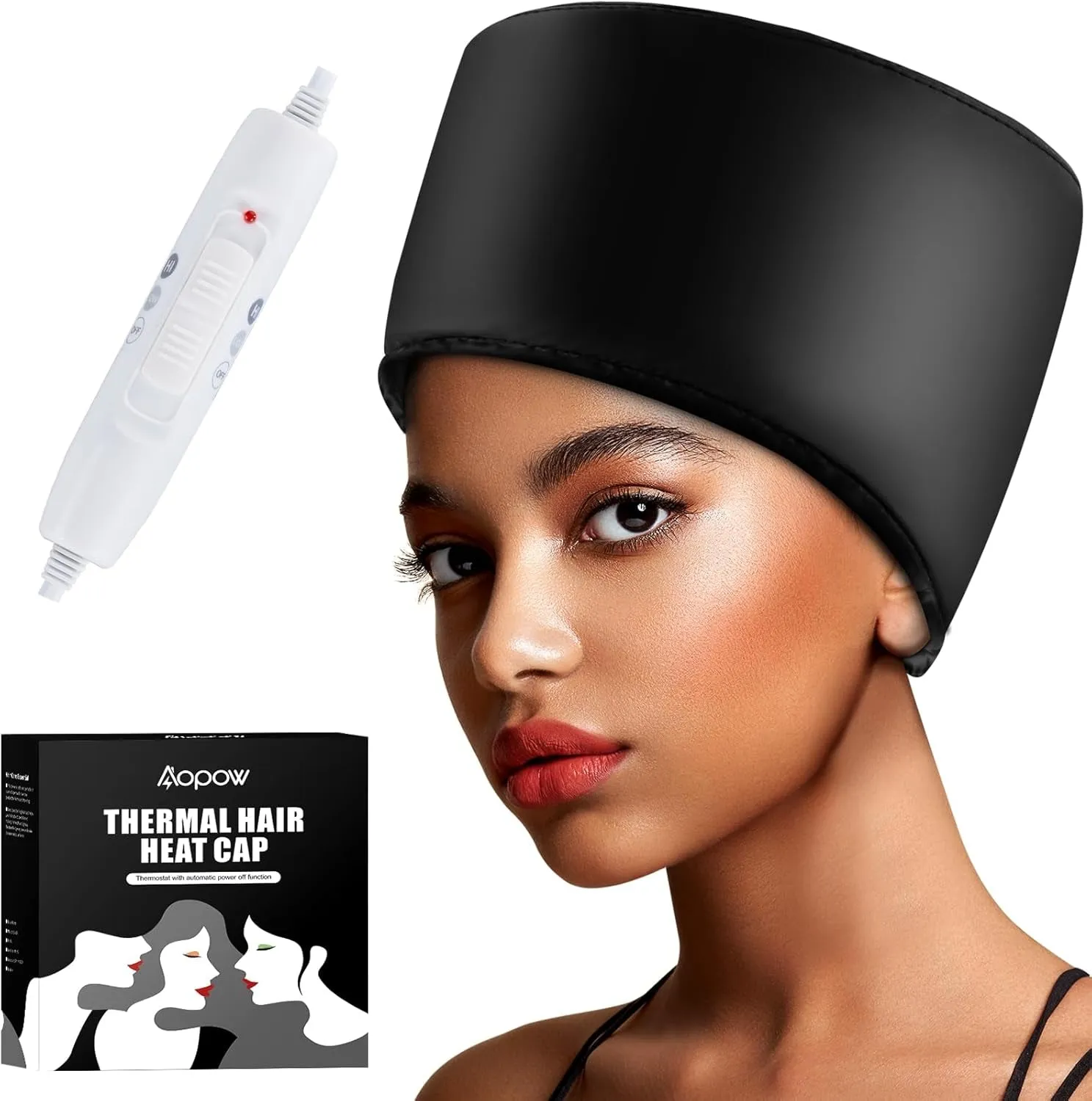 Heat Cap for Deep Conditioning: 10-Level Heats up Quickly 3 Time Settings Hair Steamer for Natural Hair Home Use Thermal Steam Cap for Black Hair Portable Heating Caps for Hair Treatment