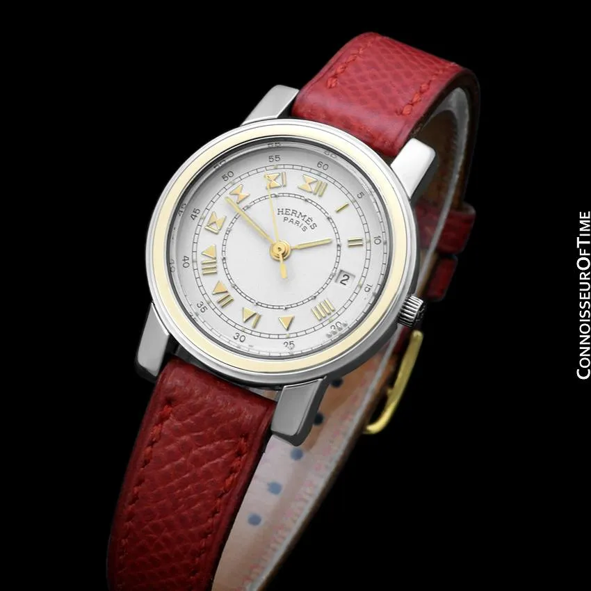Hermes Carrick Ladies Watch - Stainless Steel & 18K Gold