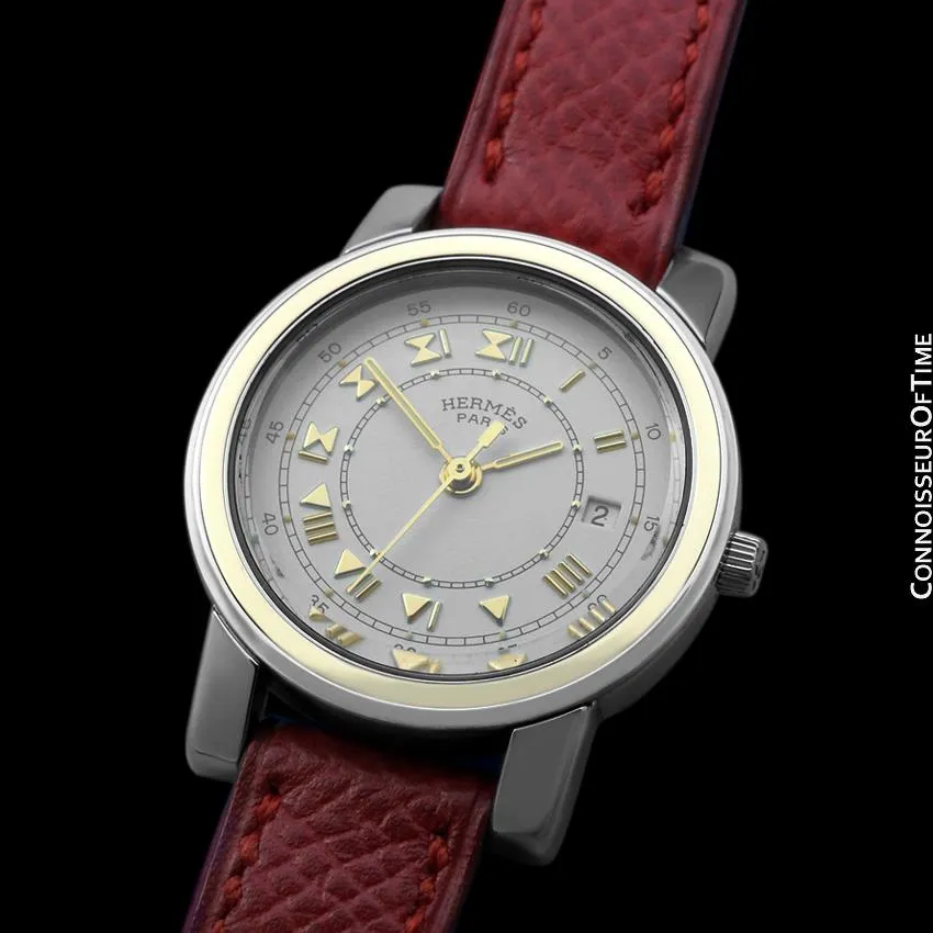 Hermes Carrick Ladies Watch - Stainless Steel & 18K Gold