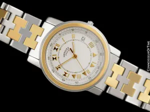 Hermes Carrick Mens Full Size Watch with Bracelet - Stainless Steel & 18K Gold