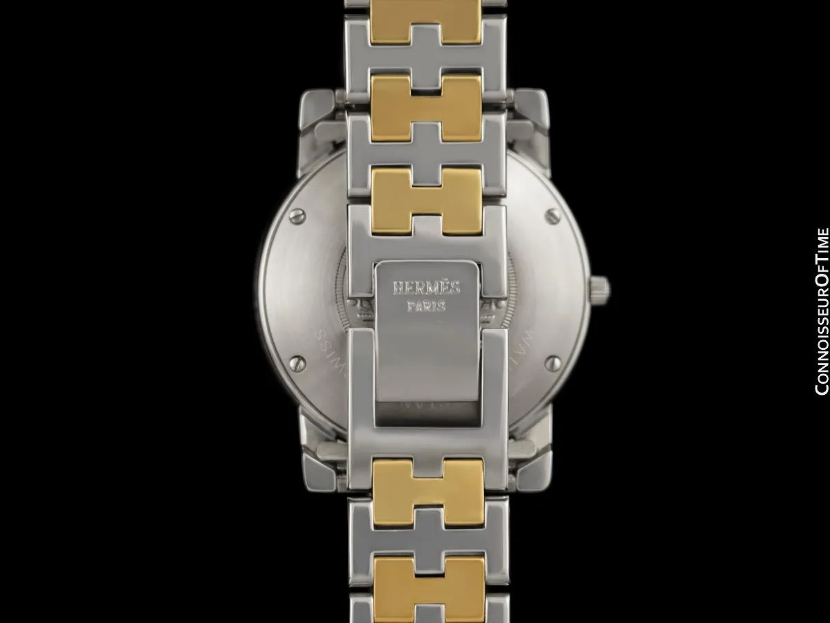 Hermes Carrick Mens Full Size Watch with Bracelet - Stainless Steel & 18K Gold