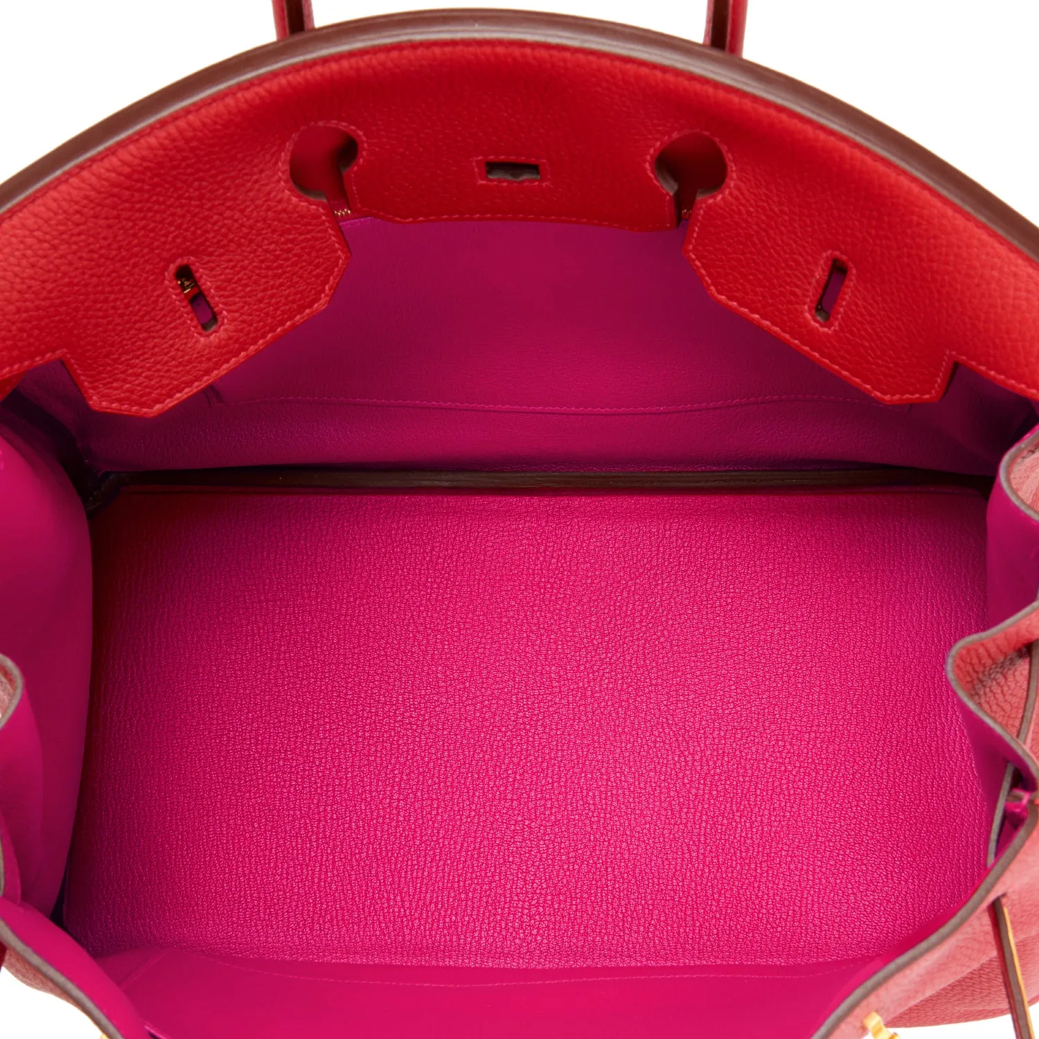Hermes HSS Rouge Casaque and Rose Extreme 35cm Birkin Special Order Horseshoe Stamp