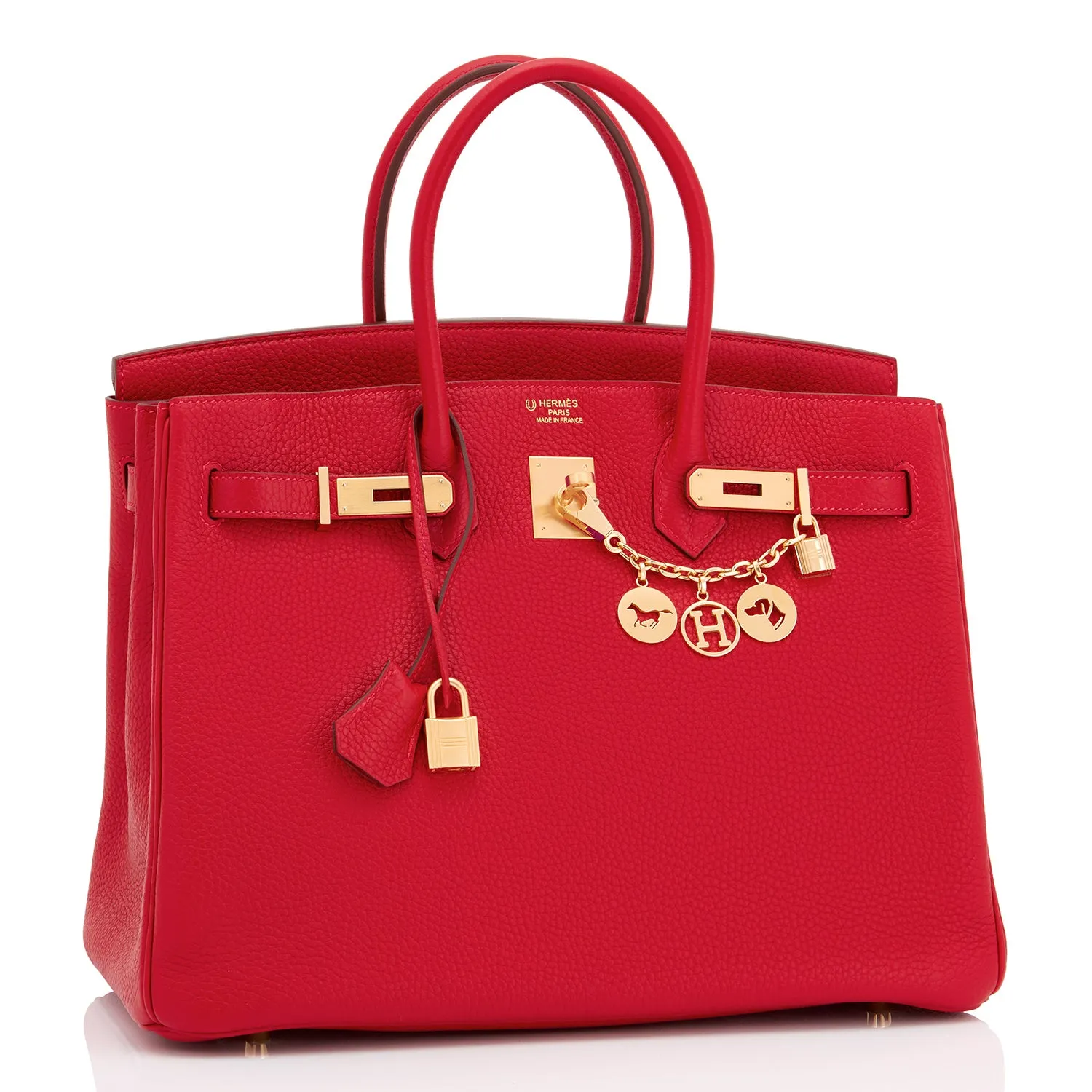Hermes HSS Rouge Casaque and Rose Extreme 35cm Birkin Special Order Horseshoe Stamp