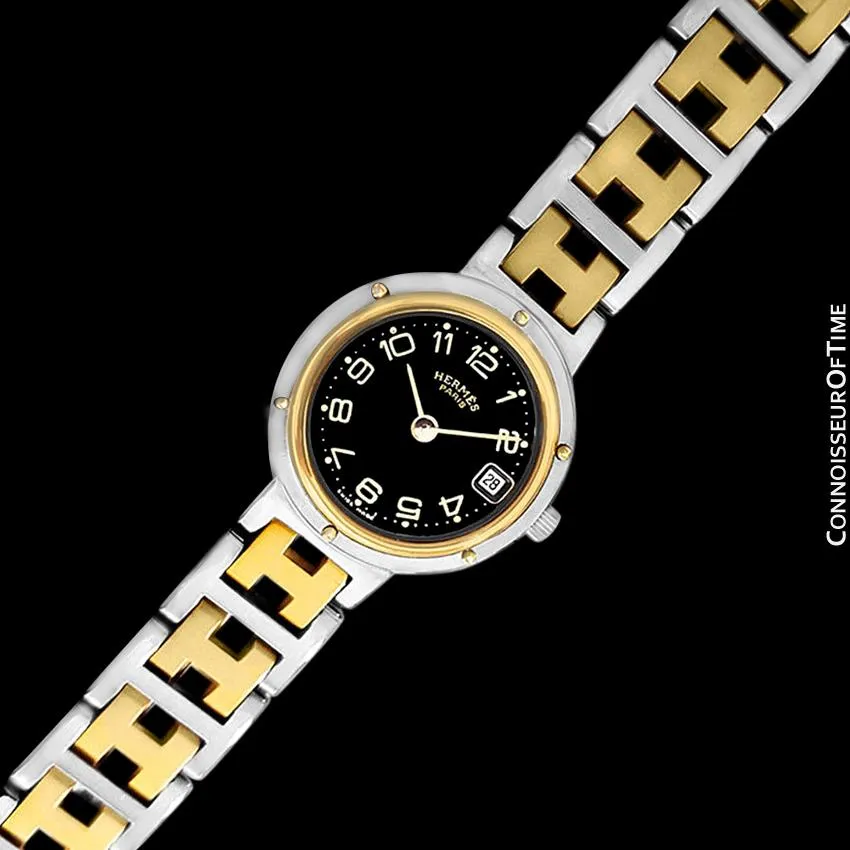 Hermes Ladies Clipper 2-Tone Quartz Watch - Stainless Steel & 18K Gold Plated
