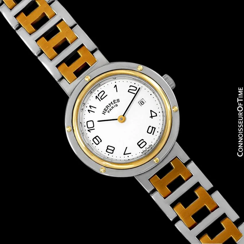 Hermes Ladies Clipper 2-Tone Quartz Watch - Stainless Steel & 18K Gold Plated
