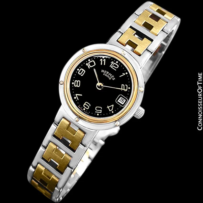 Hermes Ladies Clipper 2-Tone Quartz Watch - Stainless Steel & 18K Gold Plated