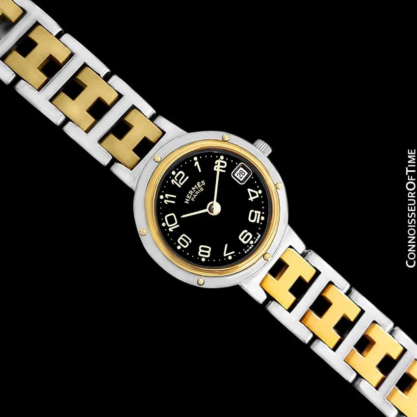 Hermes Ladies Clipper 2-Tone Quartz Watch - Stainless Steel & 18K Gold Plated