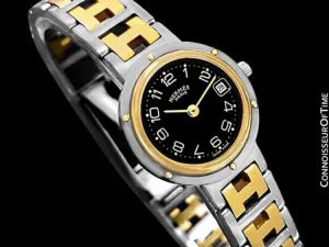 Hermes Ladies Clipper 2-Tone Quartz Watch - Stainless Steel & 18K Gold Plated
