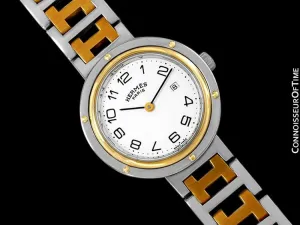 Hermes Ladies Clipper 2-Tone Quartz Watch - Stainless Steel & 18K Gold Plated