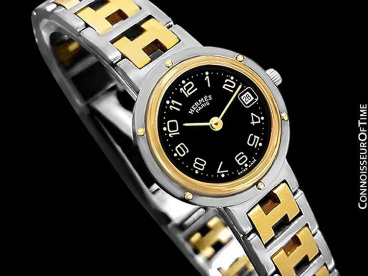 Hermes Ladies Clipper 2-Tone Quartz Watch - Stainless Steel & 18K Gold Plated