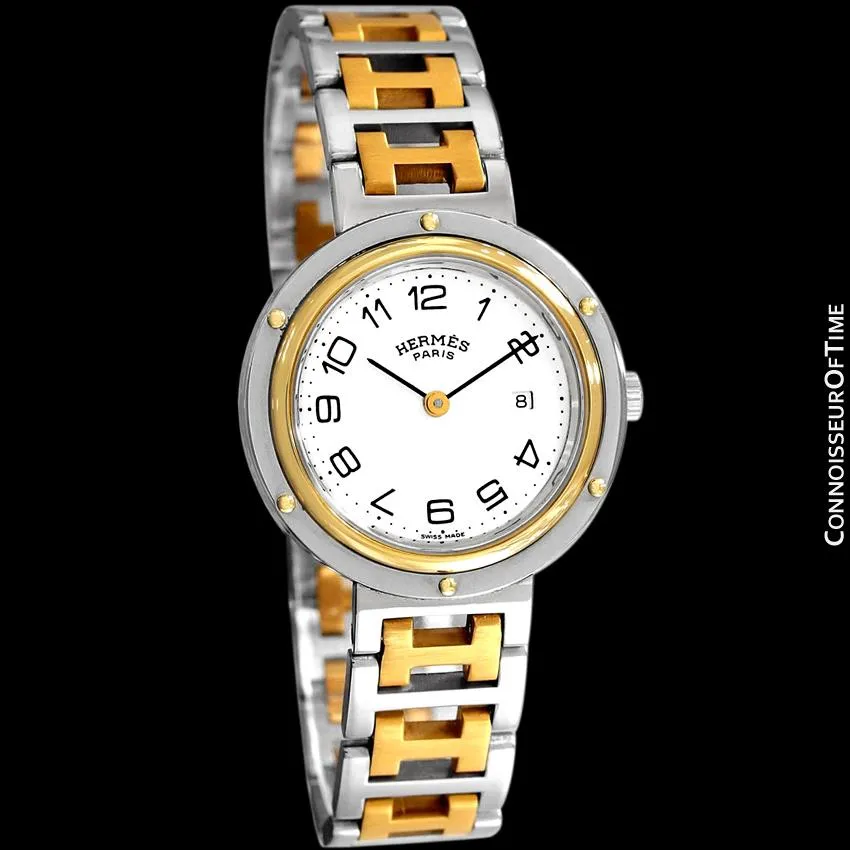 Hermes Ladies Clipper 2-Tone Quartz Watch - Stainless Steel & 18K Gold Plated